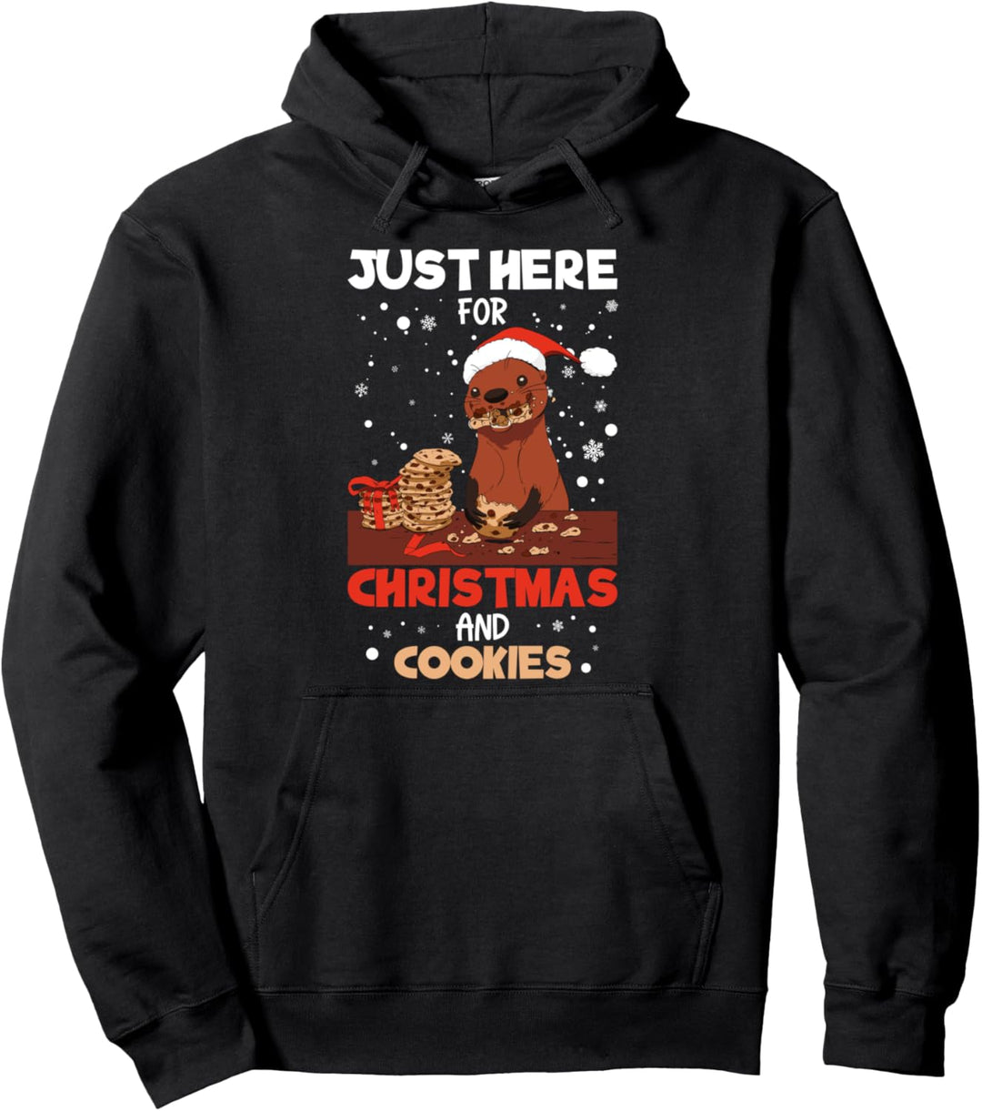 Gerade hier für Weihnachten und Plätzchen Otter Weihnachten Pullover Hoodie