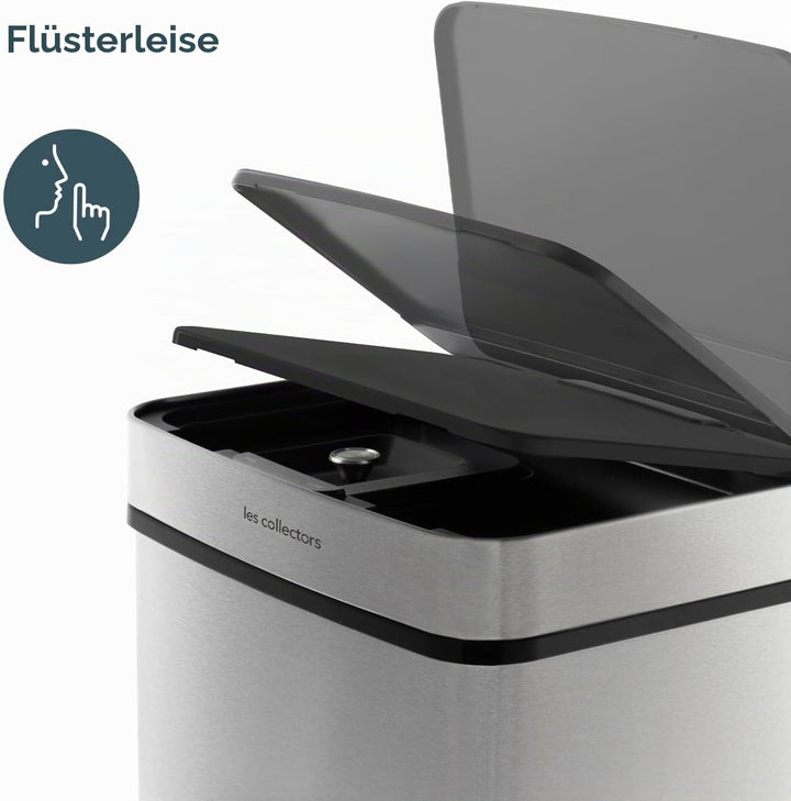 Les Collectors Mülleimer N°1010, 64 L, passend für 30–60-Liter-Säcke, 3 Fächer 42L +11L + 11L, Küche