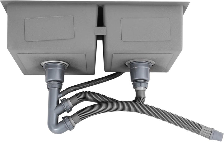 Küchenspüle Haushaltsspüle Spülbecken Einbauspüle Doppelwaschbecken Edelstahl Doppelbecken mit Abtro