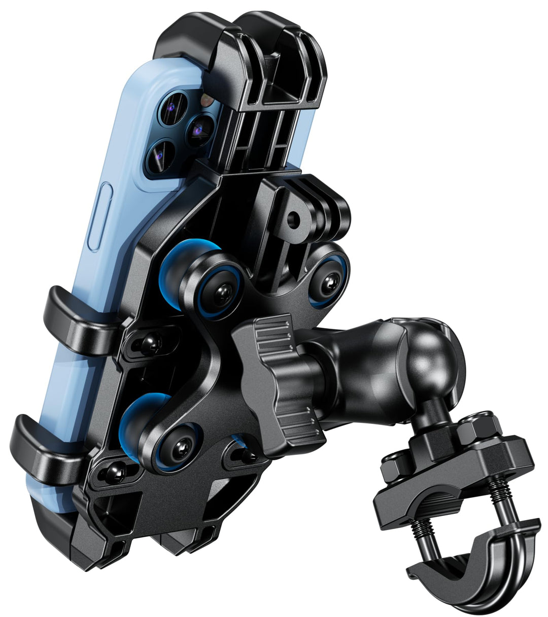 BRCOVAN Motorrad Handyhalterung mit Vibrationsdämpfer, Anti-Shake Handy Motorradhalterung, Verstellb