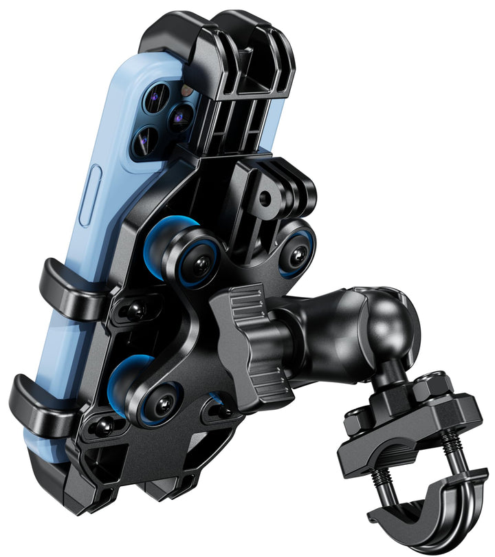 BRCOVAN Motorrad Handyhalterung mit Vibrationsdämpfer, Anti-Shake Handy Motorradhalterung, Verstellb