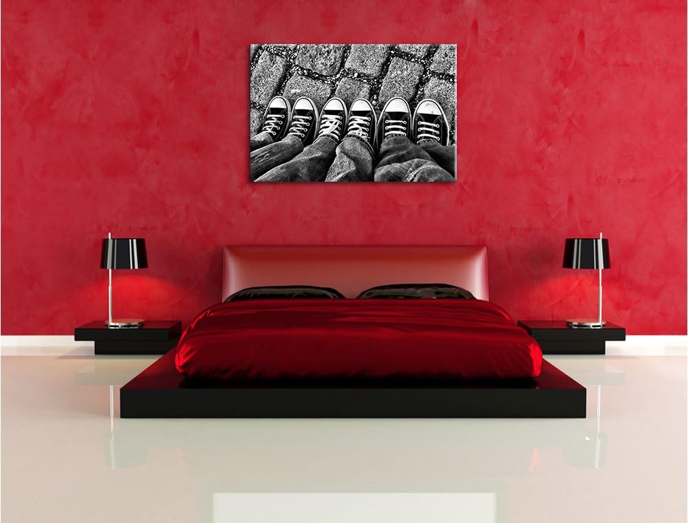 Pixxprint Trendige Schuhe als Leinwandbild/Grösse: 100x70 cm/Wandbild/Kunstdruck/fertig bespannt, 10