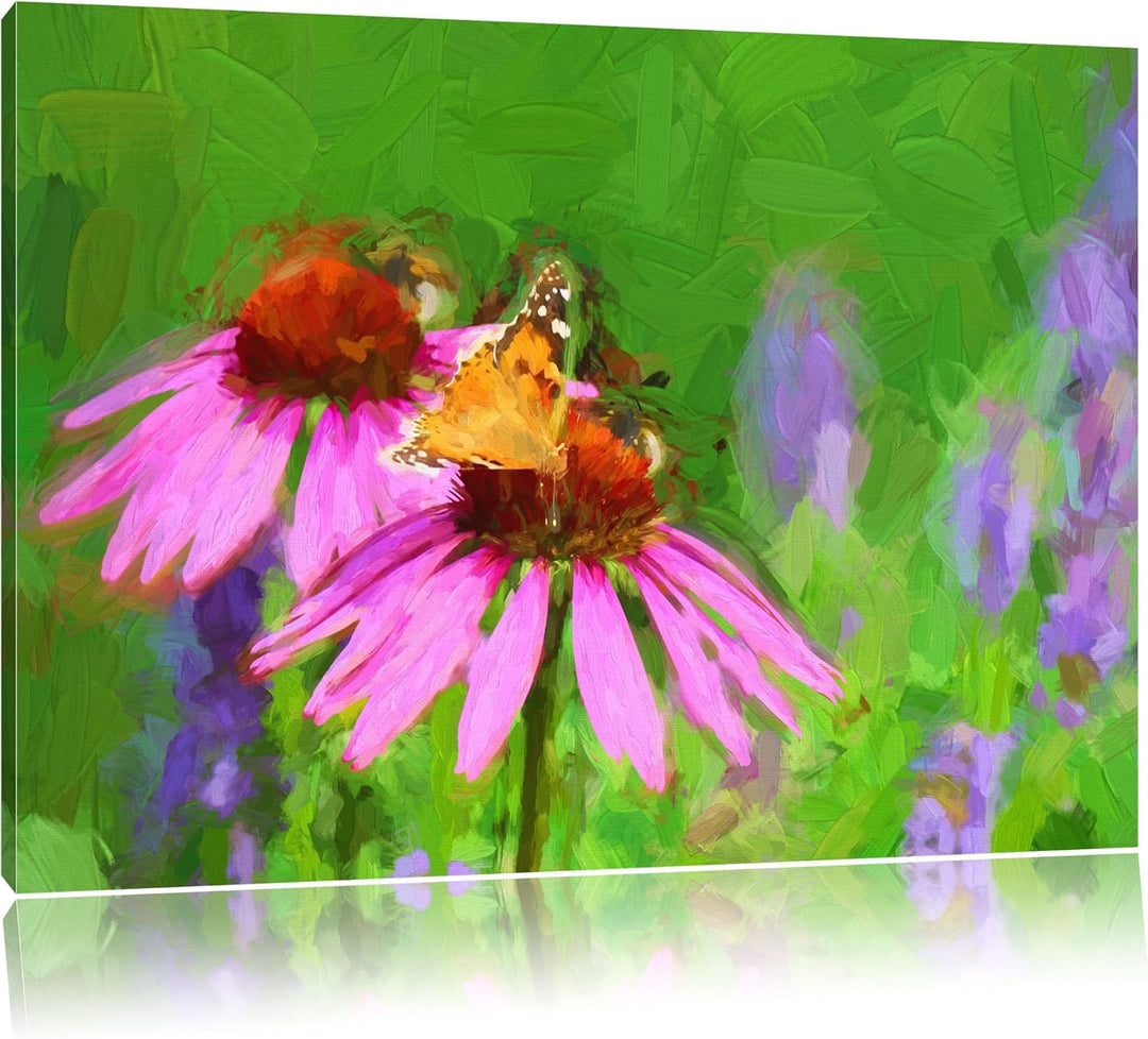 Pixxprint Frühlingswiese als Leinwandbild/Grösse: 100x70 cm/Wandbild/Kunstdruck/fertig bespannt, 100