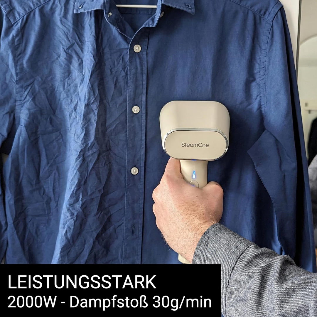 STEAMONE – Dampfglätter 2000W, 30g/min – Handbügeleisen – Fassungsvermögen 400ml – Entfernt 99,99% d