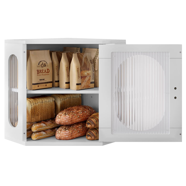 Ecke Brotkasten Holz Gross Botkorb für die Küche Brotdose Zwei Ebenen Brot Aufbewahrungsbox Verstell