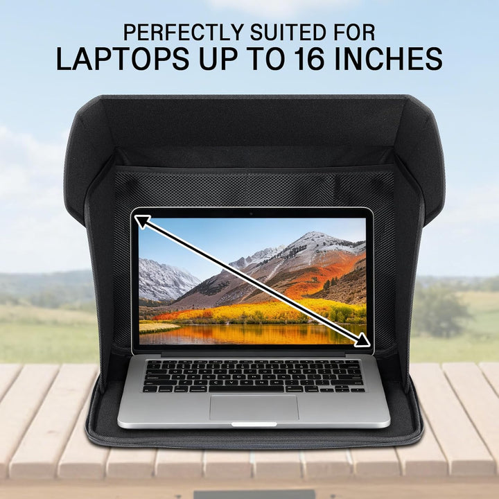 CISSIYOG Universal Laptop Sonnenschutz, Klappbare 2-in-1 Laptoptasche, Bildschirm Sonnenblende & Sic