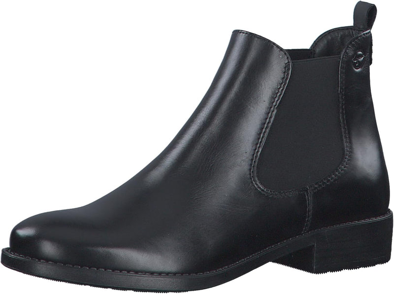 Tamaris Damen Ankle Boots, Frauen Stiefeletten 37 EU Black Leather, 37 EU Black Leather