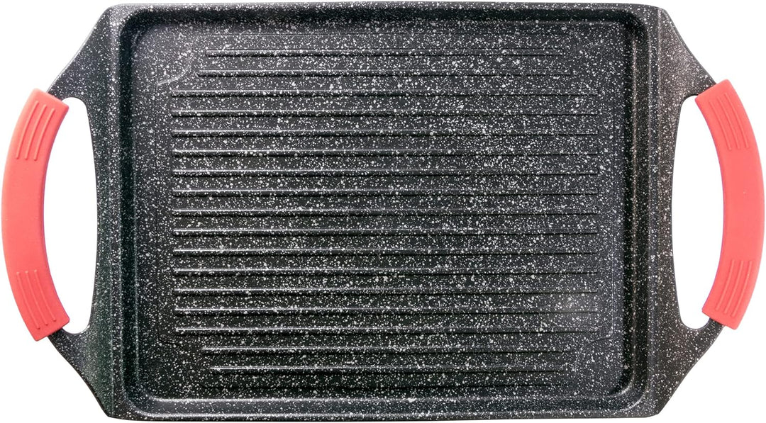 Moneta Rechteckiger Grill, antihaftbeschichtet, 45 x 27 cm, Pro Grill auch für Induktion