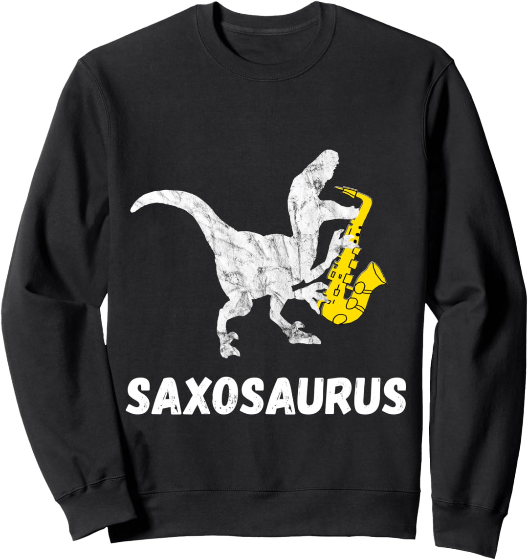 Saxophon Dinosaurier Saxophonist Dino Musiker T-Rex Sweatshirt