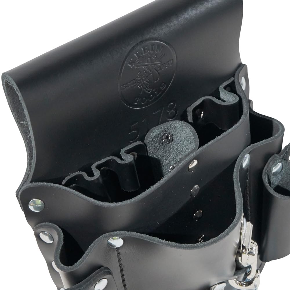 Pocket Tool Pouch, Leather, Tunnel Loop Belt Connection, Black