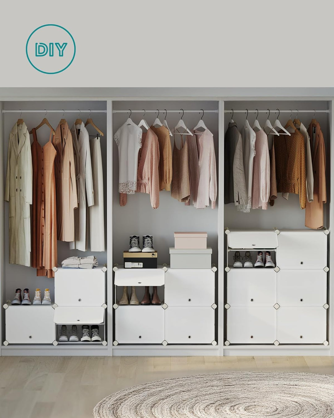 SONGMICS Schuhregal, Schuhschrank, für Garderobe und Eingangsbereich, anpassbar, 10 Fächer, für bis