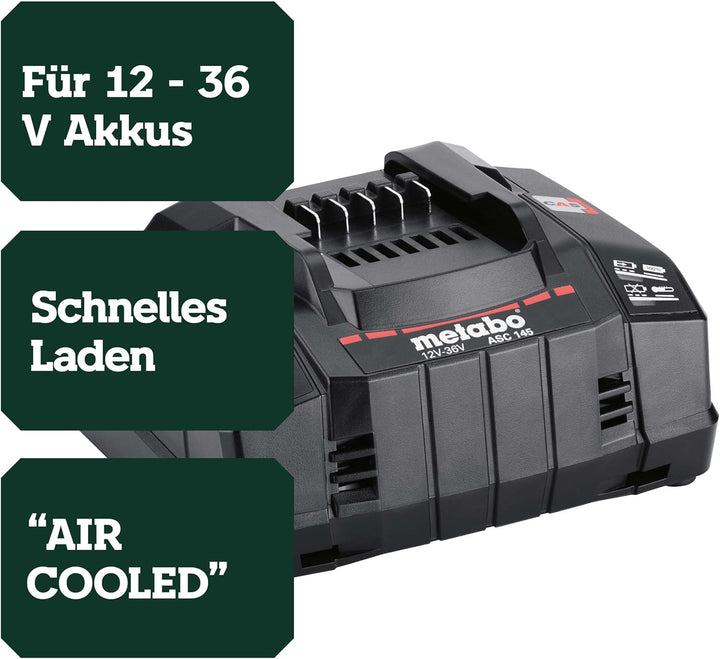 Metabo Schnellladegerät ASC 145 , 12-36 V, "AIR COOLED", EU - 627378000