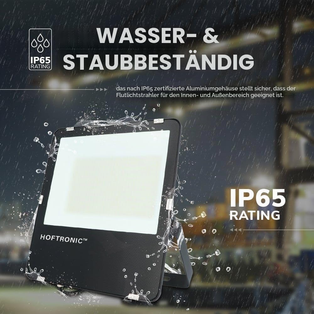 HOFTRONIC - LED Strahler Aussen 150W 24000 Lumen 160lm/W 6400K Kaltweiss LED Flutlicht Aussenleuchte