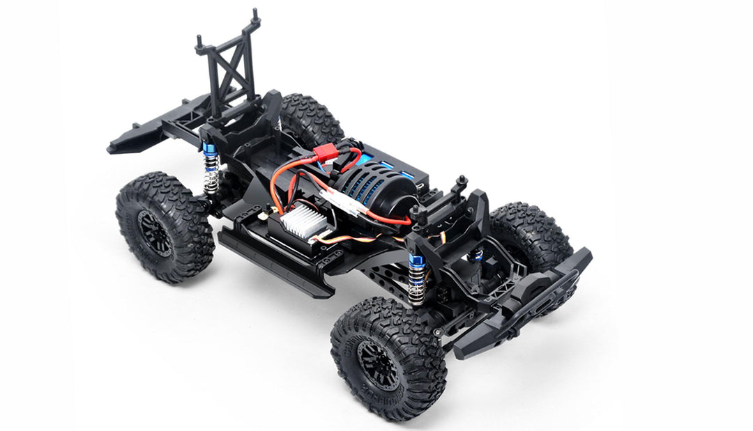 Amewi 22593 Dirt Climbing Pickup Crawler 4WD 1:10 RTR schwarz, inkl. Fernsteuerung, Akku, Ladekabel,