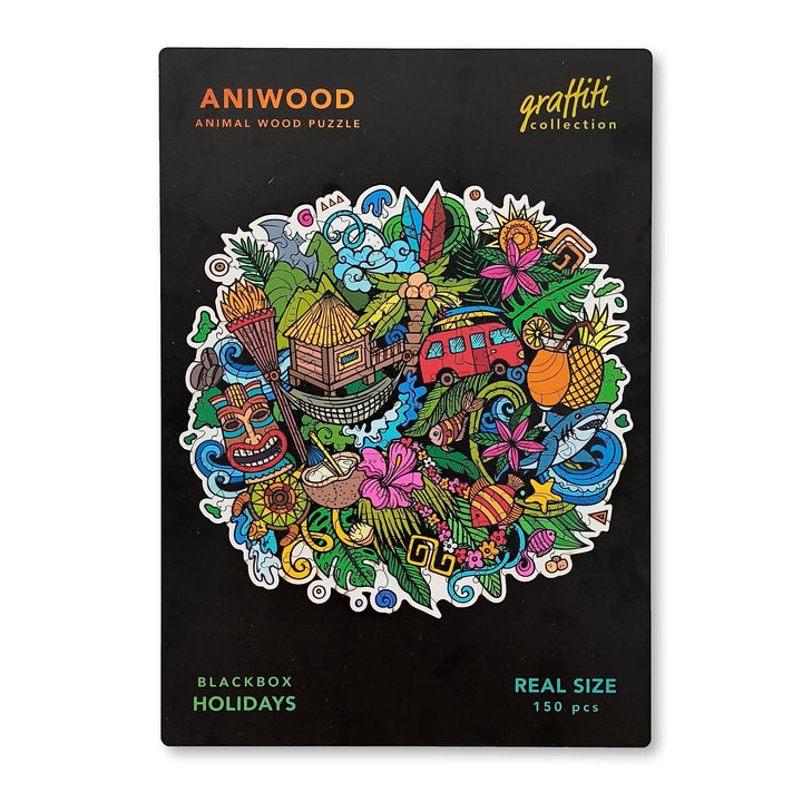 ANIWOOD Holzpuzzle Erwachsene Tieren. Gestanzter Deckel, Lebensgrosse Puzzle-Box. 3 Schwierigkeitsmo