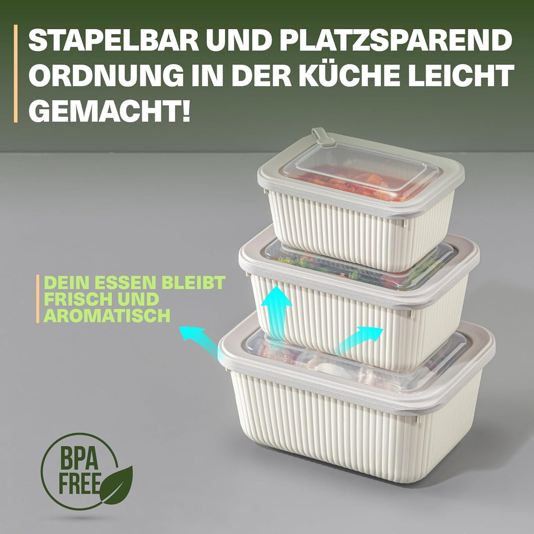 Viwares Frischhaltedosen im 6er Set mit transparentem Ventildeckel, Aufbewahrungsbehälter, Küche, st
