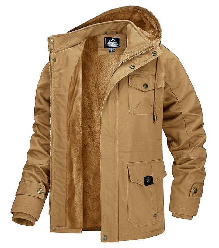 MAGCOMSEN Winterjacke Herren Warm Gefüttert Jacke Fleece Winterparka Winddicht Outdoor Übergangsjack