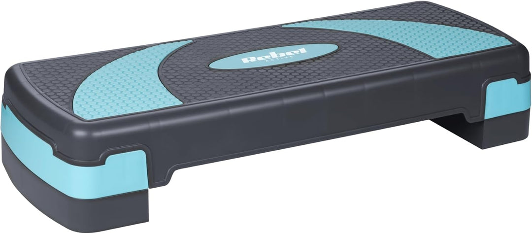 Rebel Step Für Aerobic und Training Fitness 3 Stufen Grau-Blau RBA-3225-BL