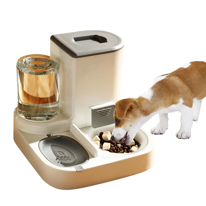 PETCUTE 2-in-1 Automatischer Futter und Wasserspender für Haustiere,Futterspender für Katzen mit gro