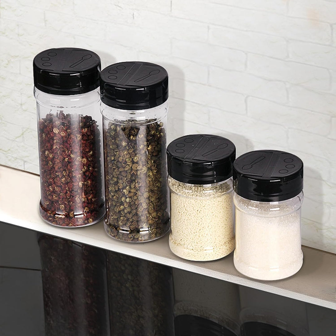 20 Stück Gewürzgläser aus Kunststoff mit Streudeckel – 150 ml / 5 oz Kleine Gewürzbehälter, Runde Ge