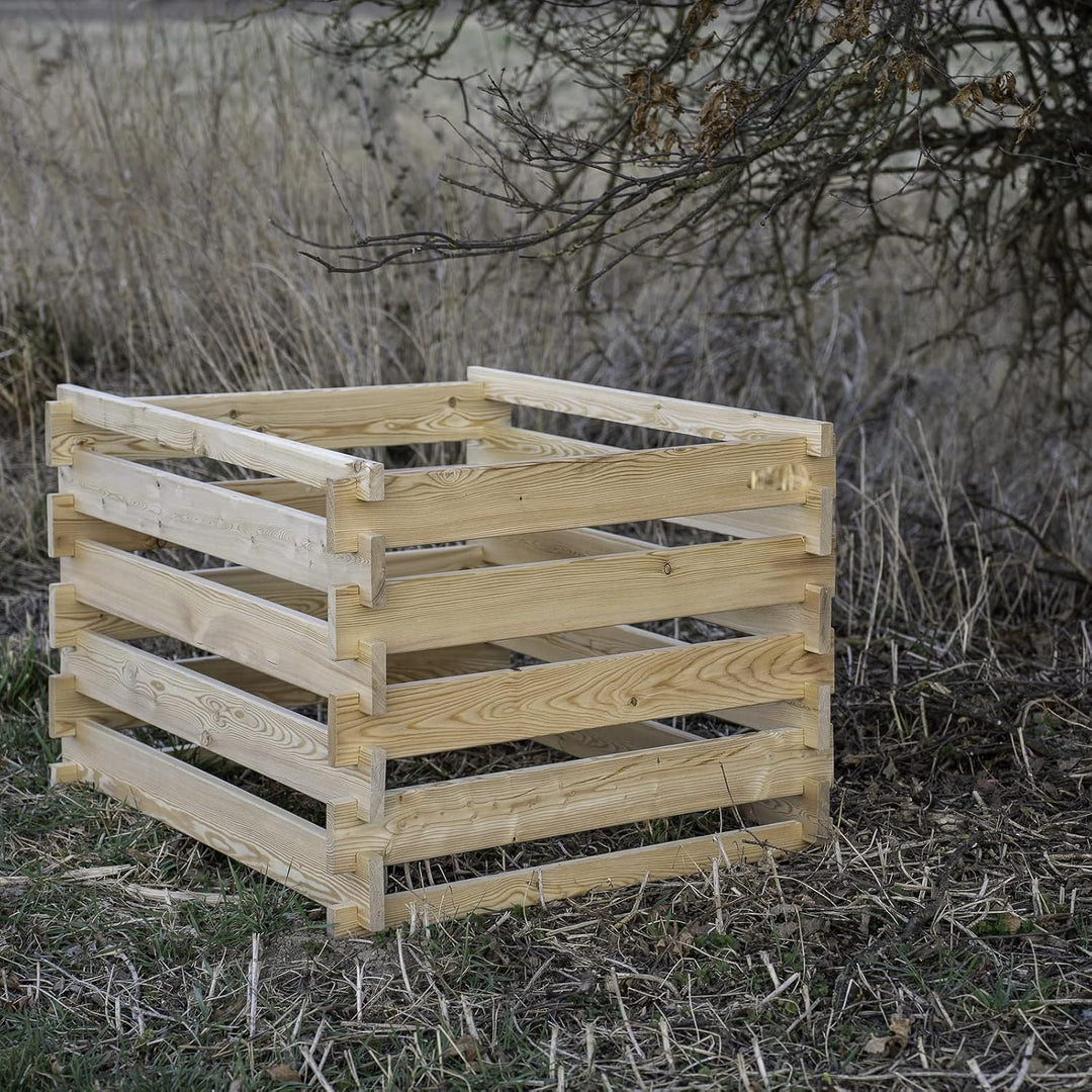 Holzkomposter Lärche 100x100xH100 cm mit Holz-Stecksystem Komposter Komposte Steckkomposter Komposts