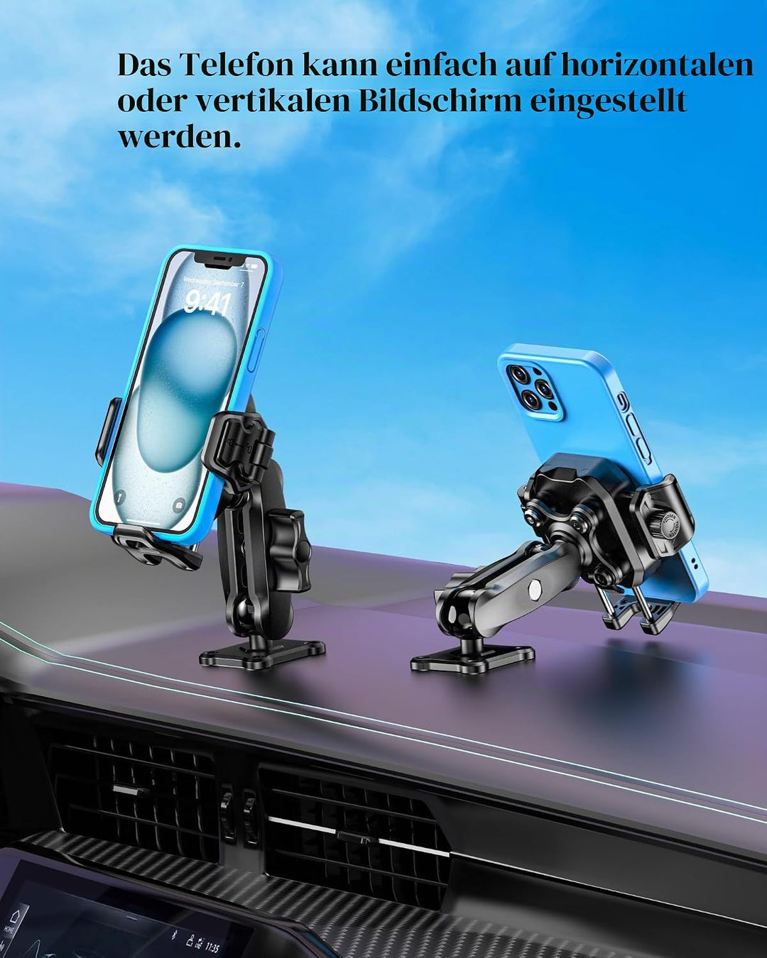 BRCOVAN Handyhalterung mit Vibrationsdämpfer [1s Lock] mit Quadratischer Aluminiumbasis und mittella
