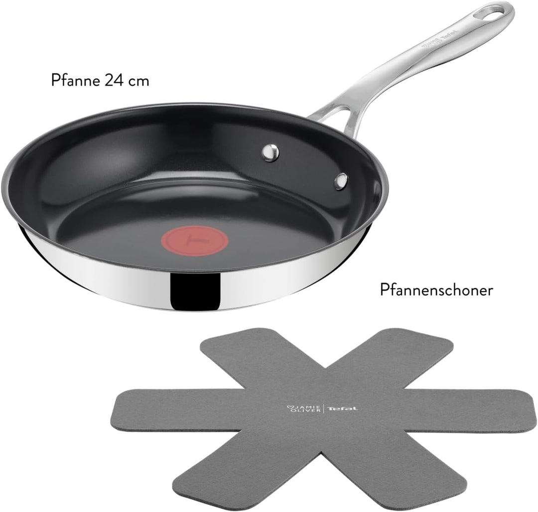 Jamie Oliver by TEFAL Direct Cook Bratpfanne 24 cm, inkl. Pfannenschoner, antihaftbeschichtete Keram