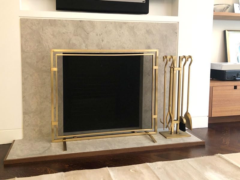 Pilgrim Home and Hearth Fireplace Tool Set, Burnished Brass 18086 Kaminbesteck Sinclair Messing brün