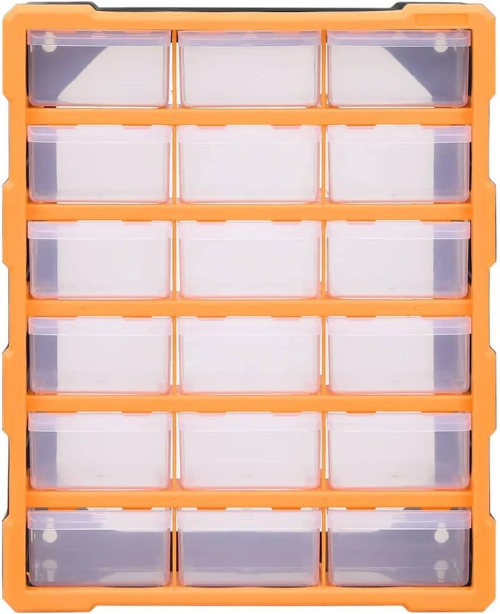 Myheimly Multi-Schubladen-Organizer 18 Schubladen 38x16x47 cm Orange und Schwarz 18 Schubladen, Oran