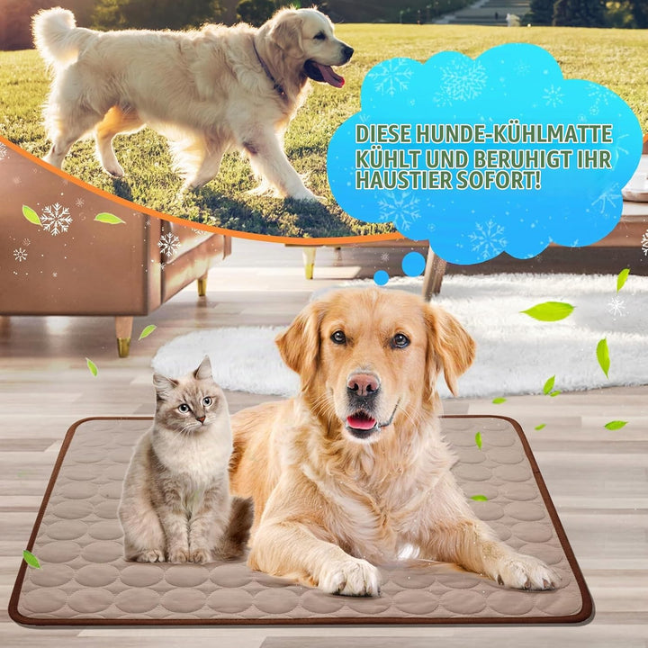 Kühlmatte Hunde, 70×55 cm Pet Cooling Mat, Kühldecke für Tiere, Abwischbar, Robust, Kühlmatte für Hu