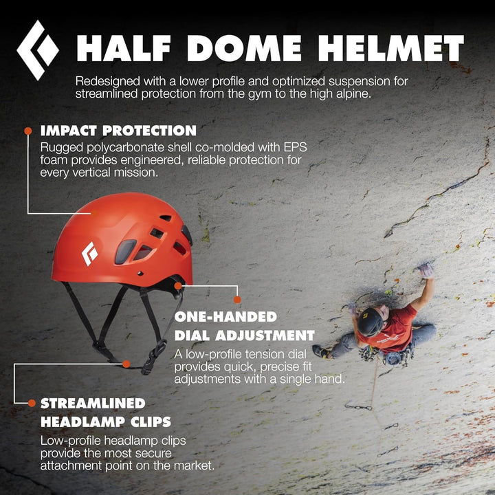 Black Diamond Half Dome Kletterhelm Klettersteighelm Bergsporthelm S/M Schwarz, S/M Schwarz