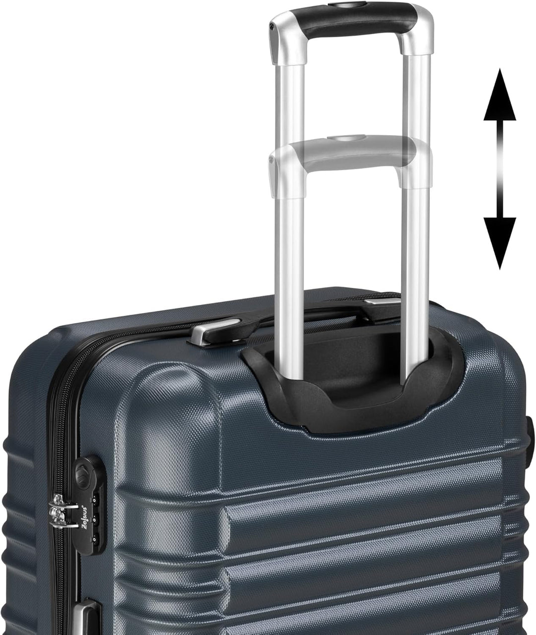 Zelsius Koffer Set 4 Stück, Anthrazit | ABS Hartschalenkoffer mit Zahlenschloss, 4 Rollen und Innen