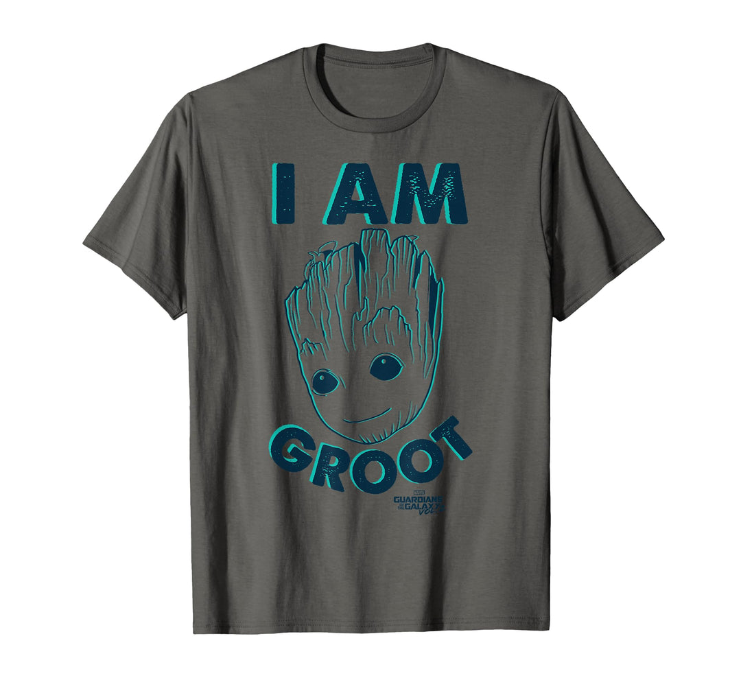 Kids Marvel Guardians Vol. 2 I Am Baby Groot Teal T-Shirt C1 12 Heather Grey