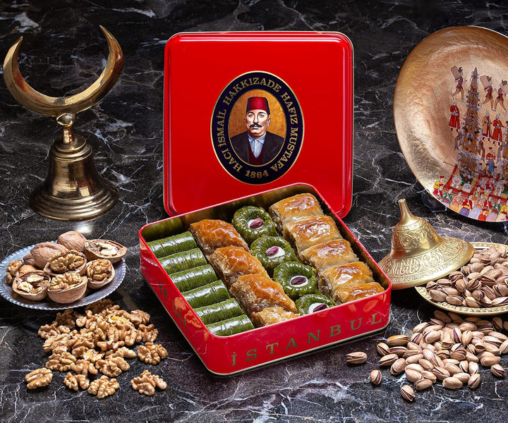 Hafiz Mustafa 1864 Istanbul Baklava Gebäckdose – Gebackene Baklava Dessertsnacks aus frischen Phyllo