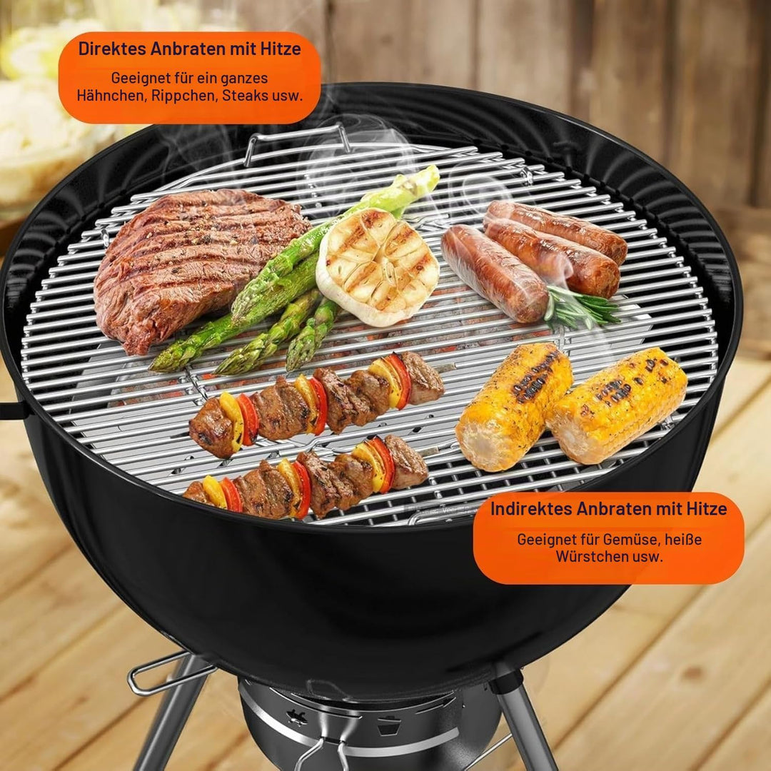 Onlyfire Edelstahl Smokereinsatz Kohle-Brennstoff Halter für Ø 57cm Kugelsmoker Einsatz Räuchereinsa
