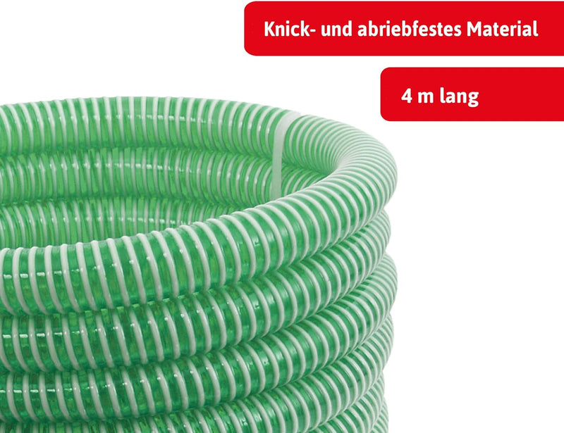 T.I.P. Saugschlauch - Ansaugschlauchgarnitur Messing 4 m (für Gartenpumpen, Hauswasserwerk, Hauswass