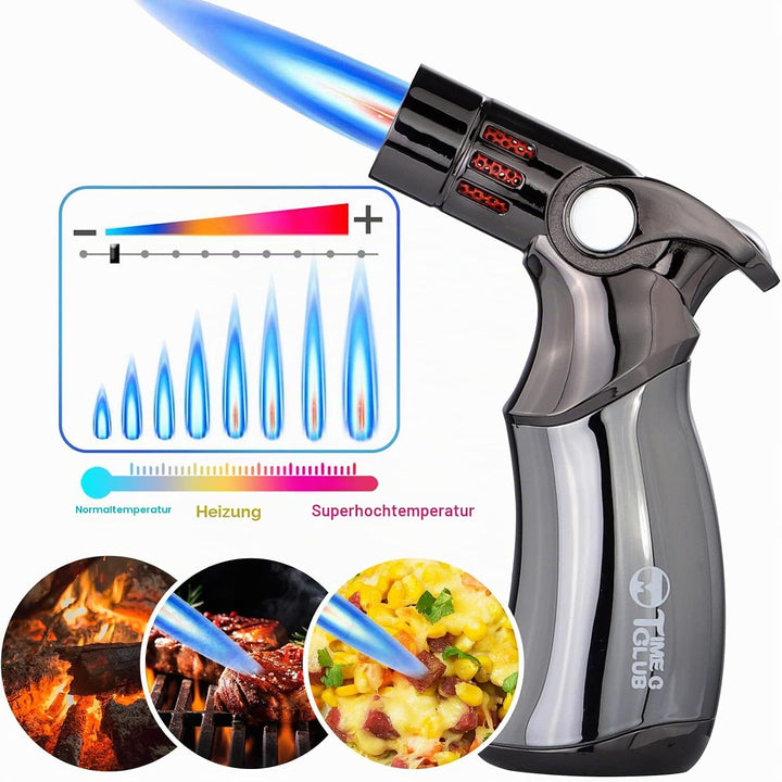 Butangas-Fackel Flamme Flamme verstellbare Flamme Sicherheitsverschluss zum Backen für Creme Brulee,