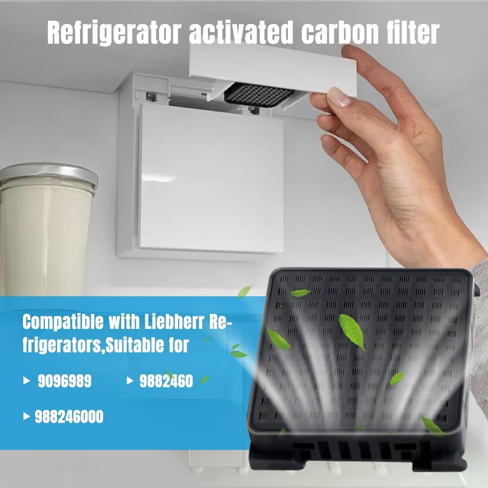 4 Stück Aktivkohlefilter passend für Liebherr-Kühlschränke 9096989 9882460 988246000, Fresh Air Filt