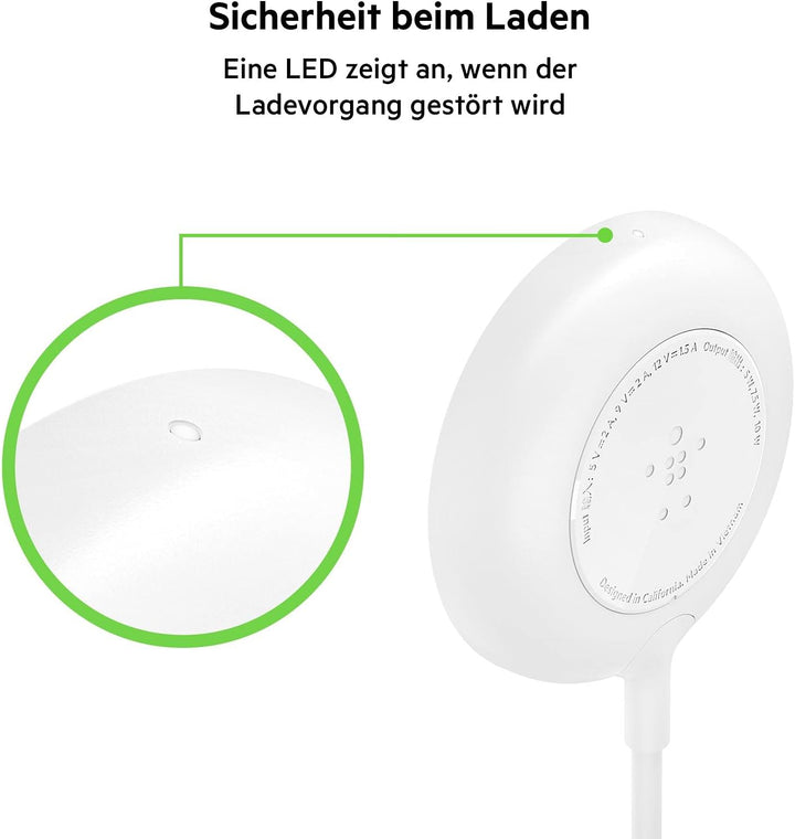 Belkin MagSafe ladegerät, Magnetisches Kabelloses Ladegerät (mit 2-m-Kabel, für die iPhone 14 Serie,