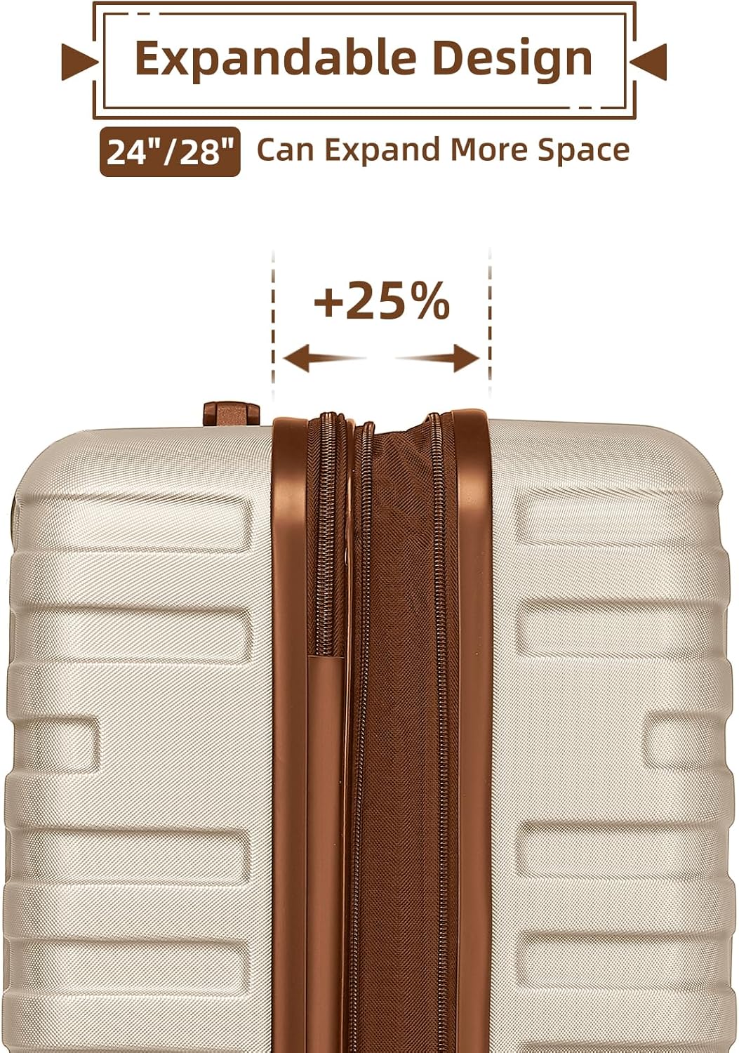 LARVENDER Kofferset 6 Teilig Hartschale Leicht ABS Erweiterbar Reisekoffer Haltbar Handgepäck Sets 4