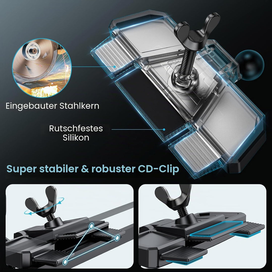 APPS2Car Kabellose Kfz-Ladegerät-Halterung, CD-Slot, automatische Klemmung, 15 W, schnelles Aufladen