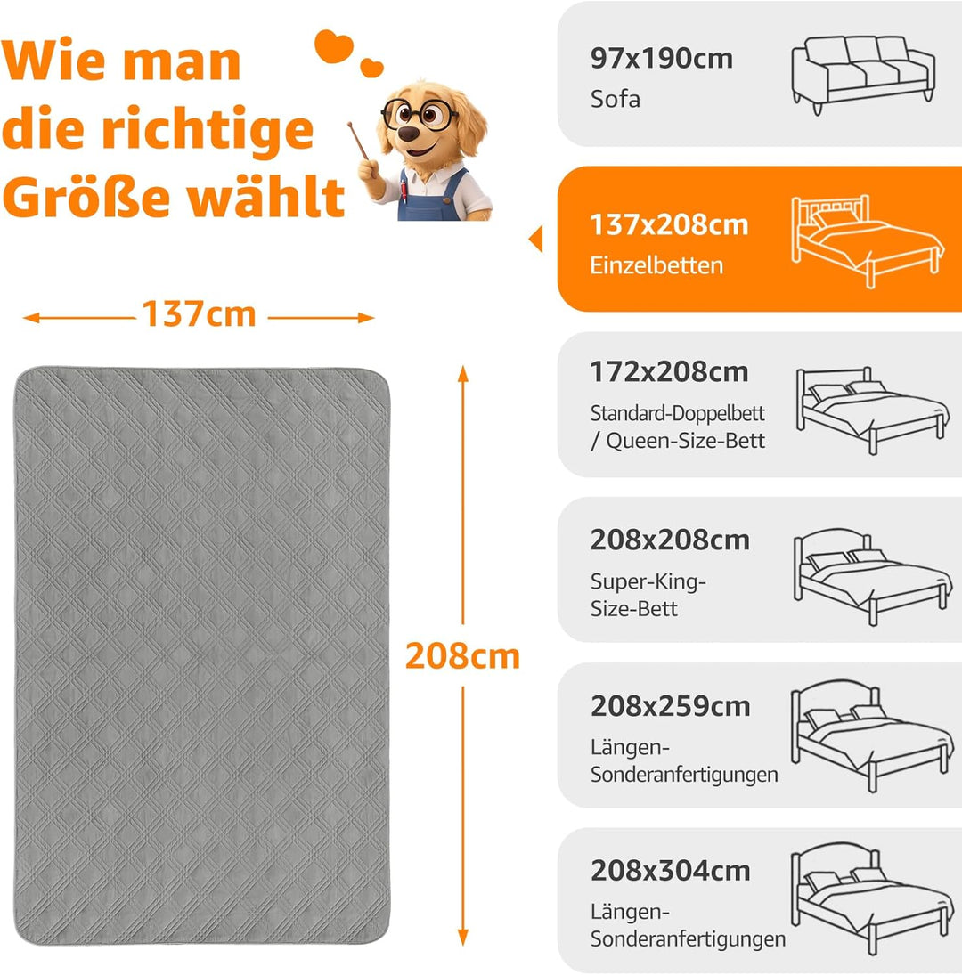PICK FOR LIFE 137x208cm wasserdichte Hundedecken, extra gross und Waschbar Haustier Decke für Hunde,