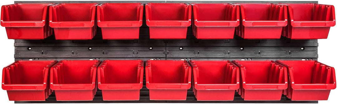 Lagersystem Wandregal 1152 x 390 mm , 14 stck. Box , Stapelboxen Schüttenregal Sichtlagerkästen , Ex