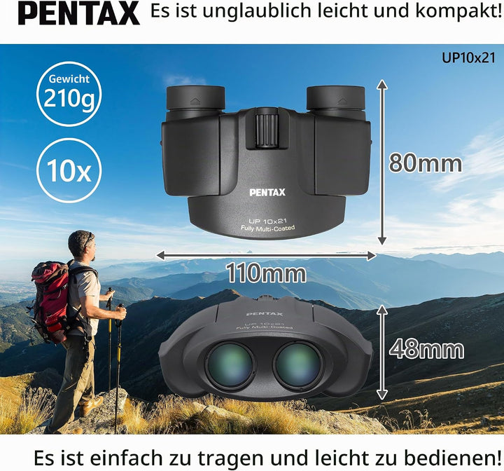 Ricoh 61804 Fernglas schwarz 10x21 Classic Single, 10x21 Classic Single