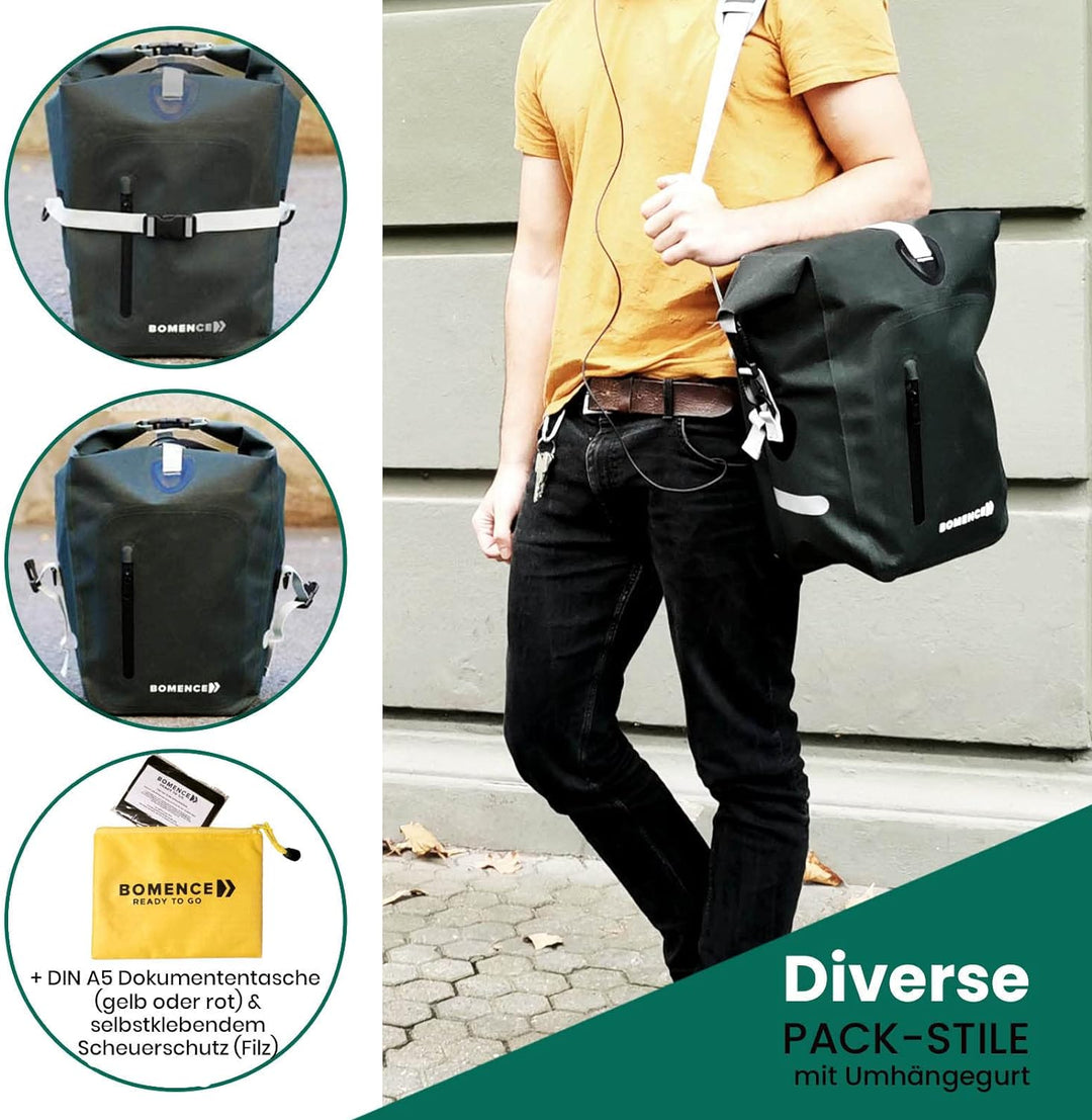 Bomence Gepäckträgertasche wasserdicht gross, Fahrradtaschen für Gepäckträger, Packtaschen Fahrrad 2