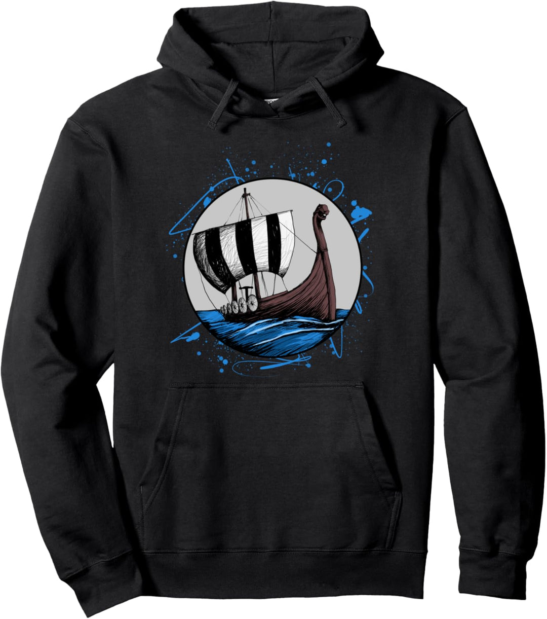 Wikinger Schiff Geschenk Mythologie Wikinger Pullover Hoodie
