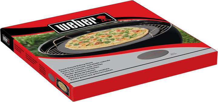 Weber glasierter Pizzastein, rund, 36 cm 18412 Schwarz & 6481 Deluxe Gem sekorb 19x24 cm, Grillkorb,