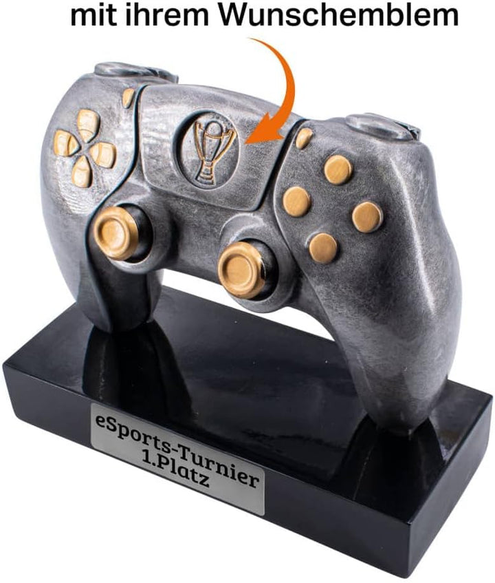 Deitert Esports Pokal mit Gravur, Maus Gaming Controller mit Wunschtext, Gamer Deko, Trophäe mit Gam