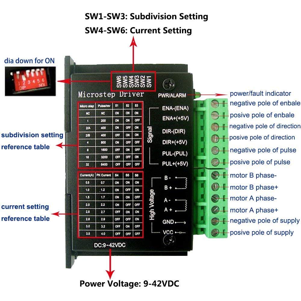 4 STÜCKE TB6600 4A 9-42 V Schrittmotortreiber Controller tb6600 32 Segmente 2/4 Phase Hybrid Schritt