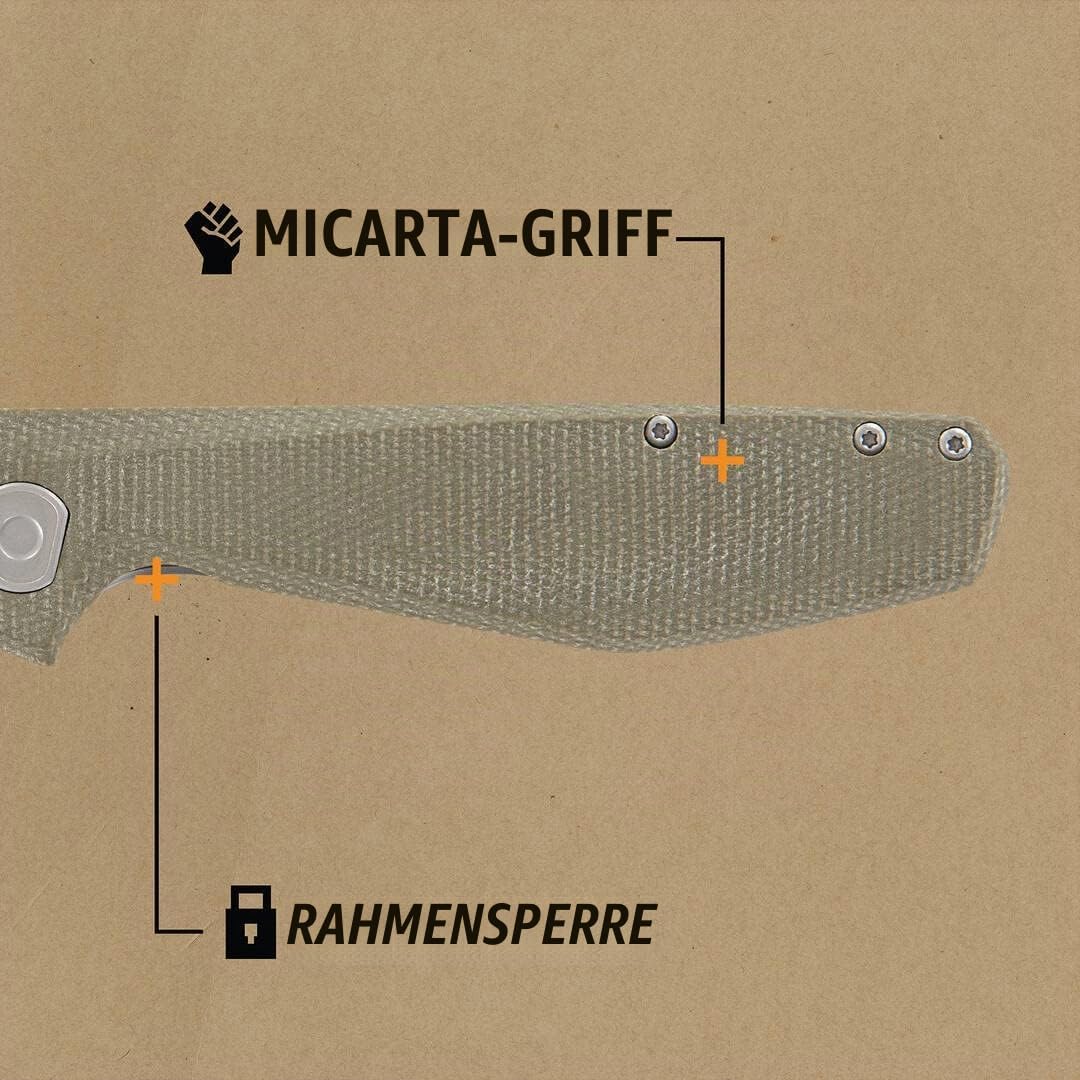 Gerber Taschenmesser mit Gürtelclip, Slimsada, Mit Micarta Griffschale und B.O.S.S. TECH Kugellager,
